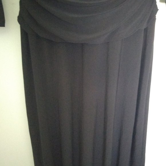 Nine West Knit Black 3/4 Sleeve Ruched Waist Knee-Length V-Neck Size 10 Dress - Picture 5 of 6